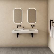 Mod 1200mm Matte White Wall Hung Basin with Overflow